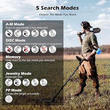 FENOKD Metal Detector, Professional Underground Metal Detector with 9.8 Inch IP68 Waterproof Search Coil,LCD Display with Backlight