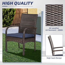 SAILARY Wicker Patio Dining Chairs Set of 4 - All Weather Outdoor Wicker Chairs with Cushion, 350 lb Weight Capacity Patio Chairs for Outdoor Table, Brown PE Rattan for Backyard, Porch, Garden