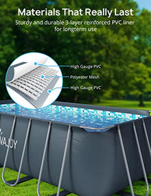 Evajoy Metal Frame Swimming Pool Set Blue