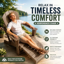 Cvqza Adirondack Chair Set of 2, Stylish Folding Fire Pit Chair for Outdoor Relaxation, Comfortable Seating for Patio, Garden, Camping, Durable Weather Resistant Design