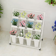 ZOCWJK Plant standIron Art Potted Plant Stand, with Wheels, 3 Tier Foldable Flower Stand, Planter Corner Shelf, Flower Pot Holder for Plant Display in Garden, Balcony, Terrace, O,