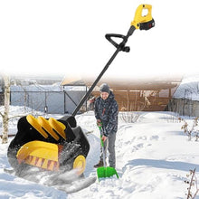 GESAIDES 21V Cordless Snow Shovel, 41cm Battery Powered Snow Blower with Adjustable Front Handle, 10m Snow Throwing Distance, 2 Battery & Quick Charger Included