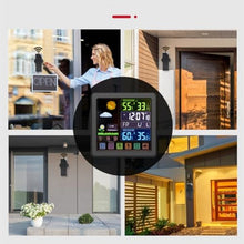 Dntum Multi-Function Touch Screen Button Weather Clock Color Indoor Outdoor Temperature Humidity Meter