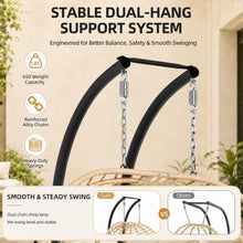 Micleed Double Egg Swing Chair with Stand, Outdoor 650LBS, Cream