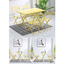 JIQHOHX 3 Pcs Folding Bistro Set, Modern Home Antiqued Iron Table and Chairs Set, Square Bar Table, Decoration Garden Table and Chair