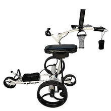 Insanity Golf Electric Golf Trolley with Remote Control, Aluminum Frame, Lithium-Ion Battery - White Cart & Black Wheels