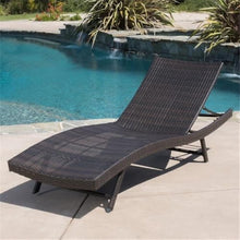 Noble House Kauai 6 Piece Outdoor Wicker Chaise Lounge Set Brown