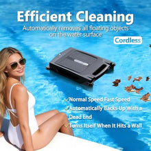SDdPulse Solar Pool Skimmer with 2500mAh Battery, Large Capacity Debris Basket, Automatic Cleaner, Dual Mode, Intelligent Route Planning for Above Ground Pools