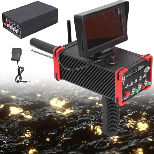Underground Metal Treasure Hunter,Professional Gold Detector,16 M Deep,100 M Range,One-Click Quick Matching,Ideal for Mining Exploration (Red)