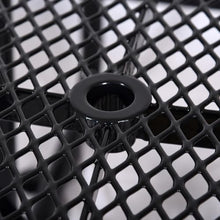 callmego Heavy-Duty Outdoor Steel Picnic Table with Umbrella Hole for Backyard, Patio, and Commercial Use (Black + Carbon Steel)