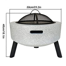 SLGGPJBU Fire Pit Outdoor fire Pit, Wood-Burning fire Pit, with Round Spark Screen, Fireplace Poker and Metal Grate