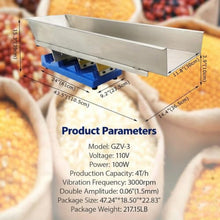 IntXanth 100W Mini Electromagnetic Vibrating Feeder 4T/h Vibrating Shaking Feeding Machine with Controller 3000rpm GZV-8 for Powder and Granular Materials 110V