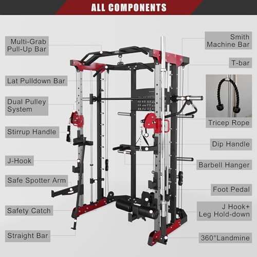 Fitness Dreamer Leg Developer Home Gym Smith Linear Bearing Cage Weight Lifting Machine Red