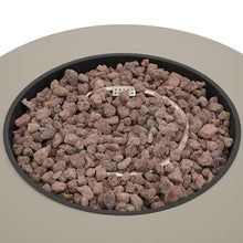 32 Inch Propane Fire Pit Table 40000 BTU Round Iron Gas Fire Pit Outdoor Patio Fire Table with Lava Rocks Smokeless Electronic Ignition No Assembly, Light Gray