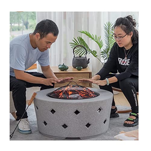 SLGGPJBU Outdoor Fire Pit Wood-Burning Fire Pit On The Garden Terrace, Indoor Multi-Function Fireplace Barbecue Table, Outdoor Heater with Spark Protection Device