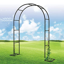 Large Garden Arch, Metal Pergola Arbor Climbing Plants with Support Feet Base Rose Arches Arbor Flower Stand, Wedding Arch for Roses Climbing Plants Support,Black,180 x 220 cm