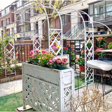 GFSGHZZ Galvanized Metal Rose Trellis Arch - Sturdy Freestanding Garden Archway for Climbing Plantsideal for Rose Bushes and Vinesoutdoor Det,White-W300Xh230Cm