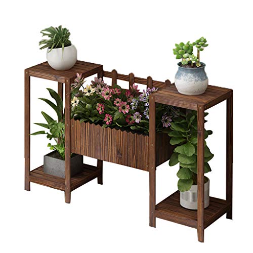 Flower Pot Holder Natural Hardwood Potted Rack Combinable Multi-Layer Plant Display Shelf Floor Stand Firmly Support Creative Decoration for Indoor Outdoor Garden
