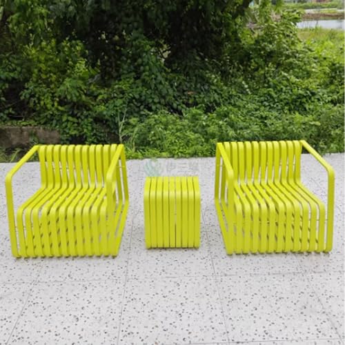 JOSOGO Courtyard Balcony Sofa, Park Aluminum Table and Chair Combination Coffee Table, Outdoor Terrace Leisure Chair(A6)
