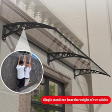 Outdoor Modular Door Canopy Awning 100x380cm (39x150in): UV & Rain Protection, Durable Aluminum Bracket, Brown, for Patios, Terraces, Entryways & Walkways