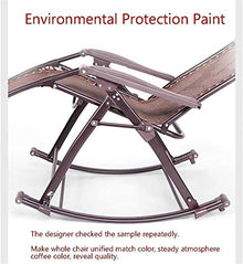 Lightweight Sun Lounger Oversized Patio Rocking Chairs Reclining for Heavy People Sun Lounger Zero Gravity Chair Outdoor Camping Foldable Portable Chairs Brown Recliner (Color : Without Cushions)