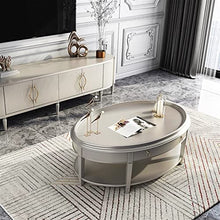living room table Oval Coffee Table with Tray Desktop for Living Room, Elegant Wood Coffee Table with Storage Drawer and Shelf, Vintage Cocktail Table outdoor side table ( Color : A , Size : 140*80*48