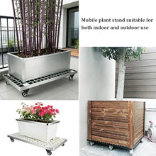 Laohucai Heavy Duty Potted Plant Caddy with Wheels, Large Flower Box Base Rectangular Planter Trolley, Industrial Fiberglass Garden Flower Pot Planter Mover for Courtyards, Gardens, Balconie(77x50cm)