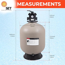 SUNSOLAR Swimming Pool Sand Filter — Corrosion-Proof Pool Cleaning Equipment — Water Filter for Pool to Remove Debris — 24-Inch Diameter Tank with 300 lbs Sand Capacity