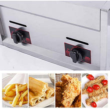 Dntum Fryer, Commercial Gas Fryer, 20L Top Basket Stainless Steel Fryer Restaurant Home Fries Chip with Seasoning Trough
