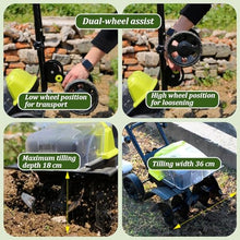 Micro Tiller, Cordless Tiller, Full Gear Drive, Dual Lithium Battery Life, Powerful Soil Tiller Suitable for Orchards and Vegetable Plots