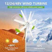 LURECAQING 400W Wind Turbine Generator Kit - 12V/24V/48V, 8-Blade Wind Power System with Charge Controller - Perfect for Home, Marine, Hybrid Solar & Wind Energy Solutions 48V
