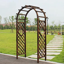 Garden Arch Rose Arbor Trellis Wooden Pergola Archway for Various Climbing Plant Wedding Garden Arch Bridal Party Decoration Arbors, Natural Fir Wood, Brown/White, 4x6.9ft, 4.6x7.4ft