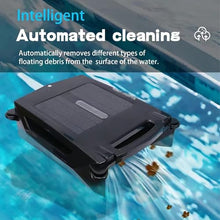 Pool Surface Cleaner Robot with Solar and Rechargeable Dual Mode, 2500mAh Lithium Battery, Smart Pool Skimmer Basket, Automatic Pool Vacuum Cleaner with Auto-Escape and Auto-Turn
