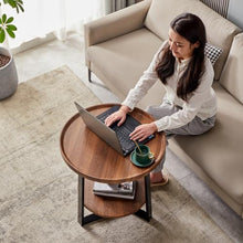 NRFJFOP Small Family Living Room Tea Table Household Round Edge Homestay Hotel Sofa