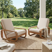 Christopher Knight Home Tustin Acacia Wood Lounge Chair Outdoor Set of 2 with Removable Cushion, Solid Wood Patio Accent Chair with Cushion, Patio Furniture Set Sofa Chair, Light Teak+Beige