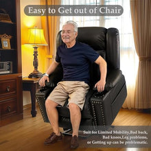 UOPYNE PU Leather Power Lift Recliner Chair with Massage, Heated, Black