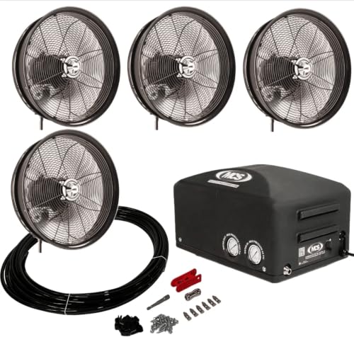 MCS Products .5 GPM Fully Enclosed Misting Pump with 4 Misting Fan Kits