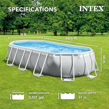 INTEX Above Ground Swimming Pool Set, Prism Frame 16.6ft x 9ft x 48in with Pump & Ladder