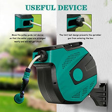 JKSVTF Hose Reel Cart Wall Mounted Pipe Organizer Automatic Telescopic Hose Cart, 180° Swivel Garden Hose Reels, Villa Water Pipe Storage Rack, with Water Gun (Blue Hose Cart+30m Pipe)