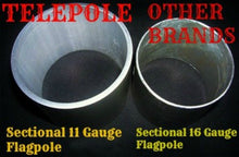Telepole 7000-T8 Aluminum 28' Sectional Flagpole, 2.4" Tube Diameters and 11 Gauge Aluminum, Made in The USA