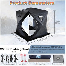 QITUJOUR Outdoor Sauna Tent for 3-5 People, Insulated Ice Fishing Tent, Heat Insulating and Windproof, Portable Ice Fishing Shanty Ice House for Home Garden, Other Locations, Camping