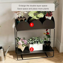 ARTUNV Tier Flower Display Stand with Buckets Metal Shelf for Shop Patio