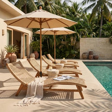Christopher Knight Home Amanda Acacia Wood Chaise Lounge Chair Outdoor Set of 4, Wicker Patio Chaise Lounges for Balcony Backyard, Outdoor Sun Lounger, Poolside Seating, Light Brown+Teak