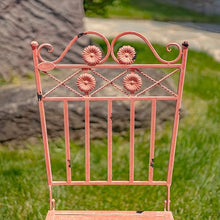 Zaer Ltd. Three Piece Metal Bistro Set with Aster Flower Accents Copenhagen 1843" (Flamingo Pink)
