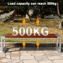 Sunyongfly Park Bench,Stainless Steel Frame,Outdoor Garden Bench,Wooden seat,Double Outdoor Bench, for Squares, Parks, and Residential Areas(Size:120cm)