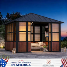 Modern Shade Solarium 12'x12' Sunroom with TV Mount & 2 Sliding Doors