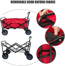 with Canopy Outdoor Coapsible Garden Cart Transport Troey Heavy Duty Folding Portable Hand Cart Outdoor Beach Wagon A Terrain Folding Utility Wagon for ping Camping