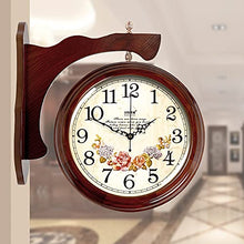 ERTTGWGF Outdoor Garden Double Sided Clock, Station with Vintage Antique-Look Wall-Mounted for Indoor Garden Beautiful Scenery
