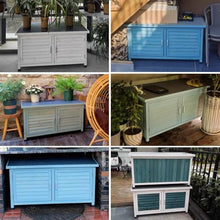 Outdoor Storage Cabinet with Double Doors Durable Garden Potting Bench Table and Wooden Storage Cabinet for Outdoor Use (A 110x55x57.5cm)