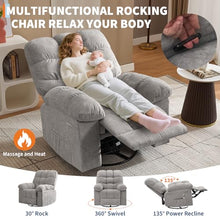 Garvee 360° Swivel Massage Recliner Chair with Heat for Living Room